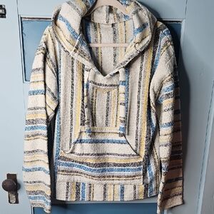 Earthbound Striped Baja Hoodie with Front Pocket Large